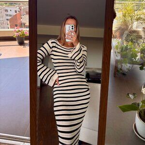 Handmade Beige & Black Backless Crochet Dress – Lightweight, Boho Beachwear